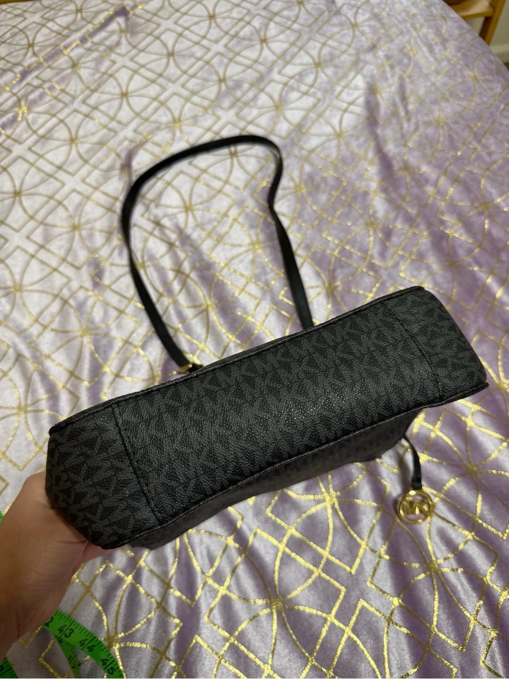 💥 Michael Kors Black MK Logo Bag with Gold Accents